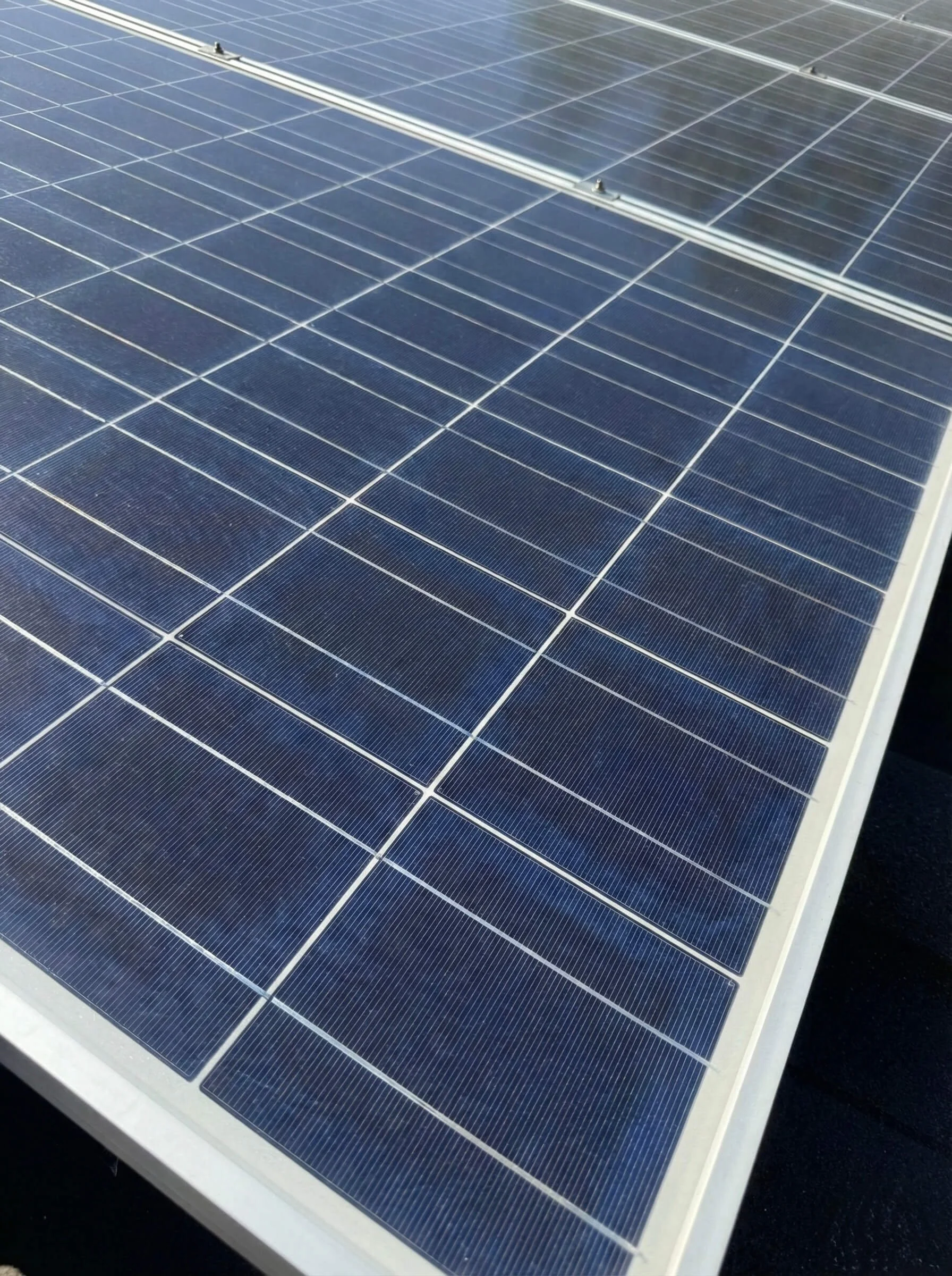 Dirty solar panel before cleaning
